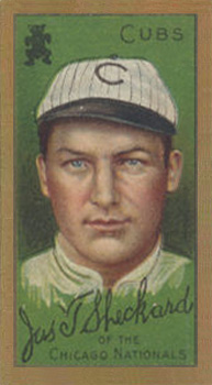 1911 Gold Borders Broadleaf Jas. T. Sheckard #185 Baseball Card