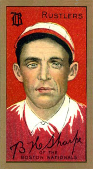 1911 Gold Borders Broadleaf B. H. Sharpe #182 Baseball Card