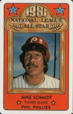 1981 Perma-Graphics All-Star Credit Cards Mike Schmidt # Baseball Card
