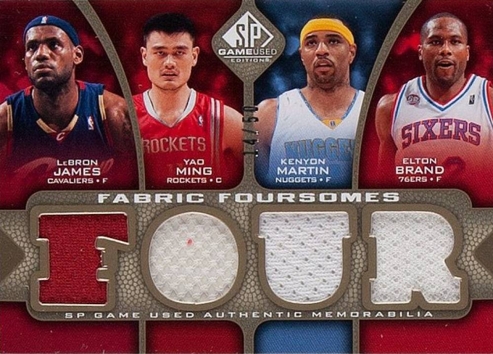 2009 SP Game Used Fabric Foursome Elton Brand/Kenyon Martin/LeBron James/Yao Ming #BMMJ Basketball Card