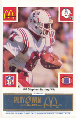 1986 McDonald's Patriots Stephen Starring #81 Football Card
