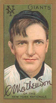 1911 Gold Borders Broadleaf Chirsty Mathewson #133 Baseball Card