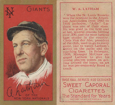 1911 Gold Borders Broadleaf A. Latham #118 Baseball Card