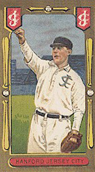 1911 Gold Borders Broadleaf Back Charlie Hanford #87 Baseball Card