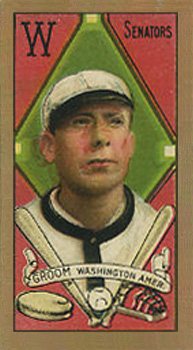 1911 Gold Borders Broadleaf Bob Groom #86 Baseball Card
