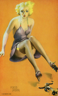 1940 Mutoscope Glorified Glamour Girls Forced landing # Non-Sports Card