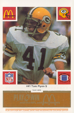 1986 McDonald's Packers Tom Flynn #41 Football Card