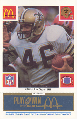 1986 McDonald's Saints Hokie Gajan #46 Football Card