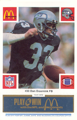 1985 Topps Football #383 Dan Doornink Seattle Seahawks
