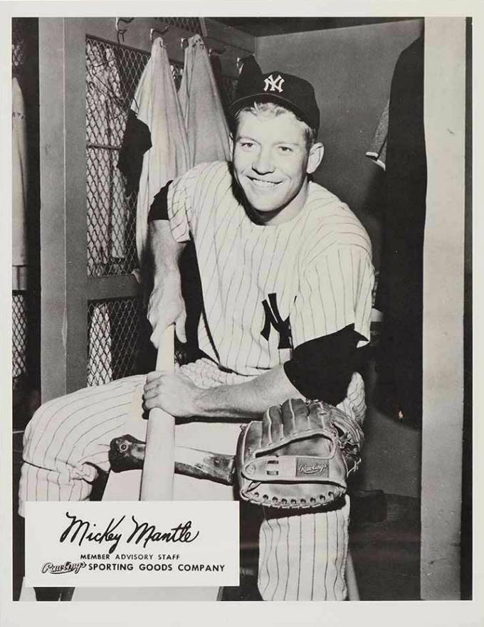 1959 Rawlings Staff Advisory Photo Mickey Mantle # Baseball Card
