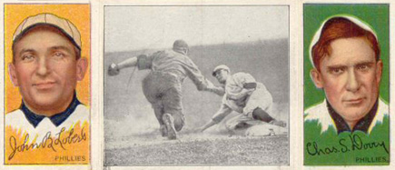 1912 Hassan Triple Folders Lobert gets Tenney # Baseball Card
