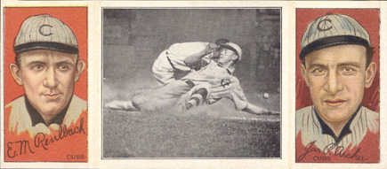 1912 Hassan Triple Folders Evers Makes a Safe Slide #63 Baseball Card