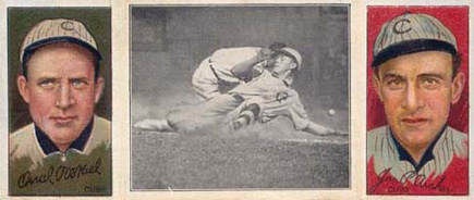 1912 Hassan Triple Folders Evers Makes a Safe Slide #62 Baseball Card