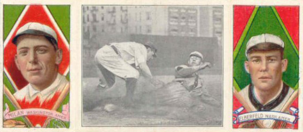 1912 Hassan Triple Folders Elberfeld beats the Throw # Baseball Card