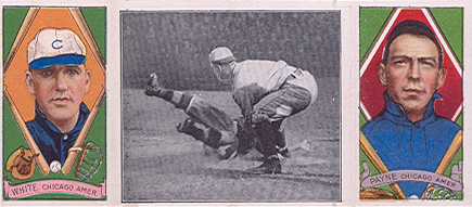 1912 Hassan Triple Folders Close at the plate # Baseball Card