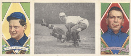 1912 Hassan Triple Folders Close at the plate # Baseball Card
