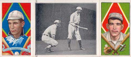 1912 Hassan Triple Folders Chief Bender waiting for a good One # Baseball Card
