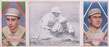 1912 Hassan Triple Folders Chase Safe at Third #30 Baseball Card