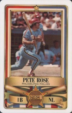1982 Perma-Graphics All-Star Credit Cards Pete Rose # Baseball Card