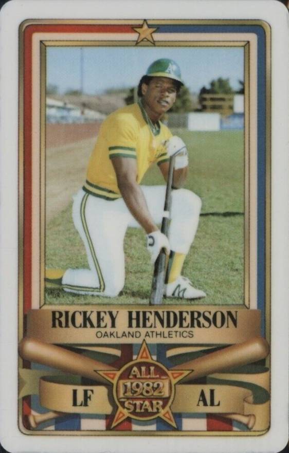 1982 Perma-Graphics All-Star Credit Cards Rickey Henderson # Baseball Card