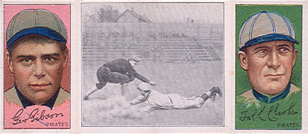 1912 Hassan Triple Folders Chase Dives into Third # Baseball Card