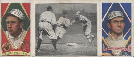 1912 Hassan Triple Folders Baker gets his Man #8 Baseball Card