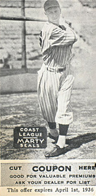 1933 Zeenut B&W Marty # Baseball Card