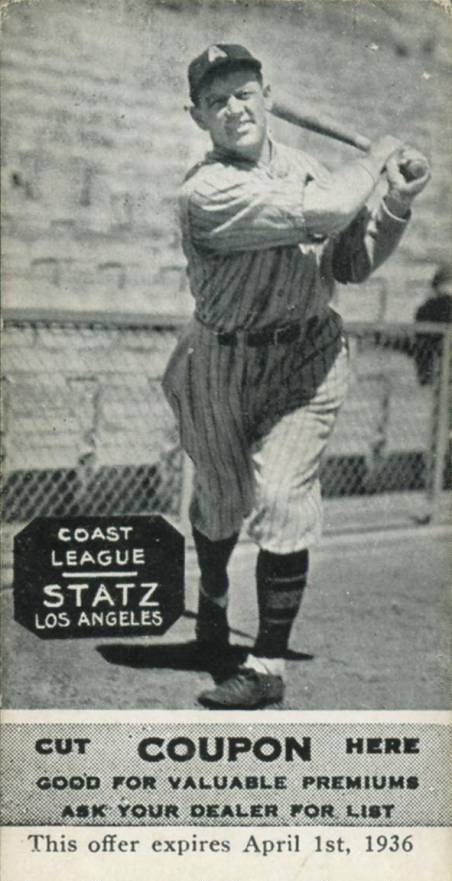 1933 Zeenut B&W Statz # Baseball Card