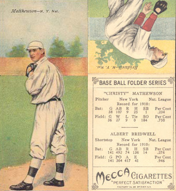 1911 Mecca Double Folders Matthewson/Bridwell # Baseball Card