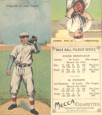 1911 Mecca Double Folders Bresnahan/Huggins #9 Baseball Card