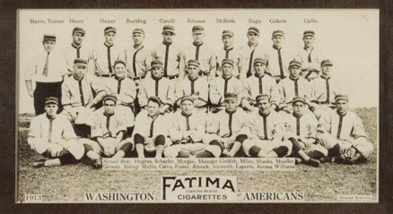 1913 Fatima Team Cards Washington Americans # Baseball Card