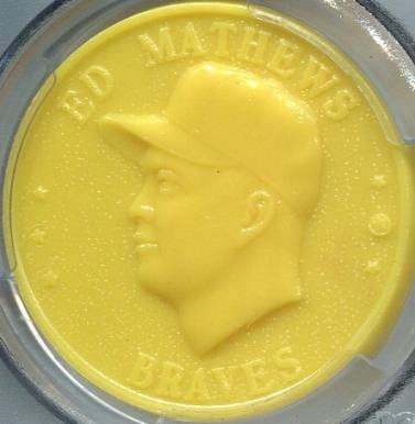 1960 Armour Coins Eddie Mathews # Baseball Card