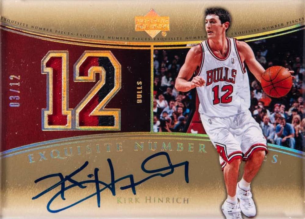 2004  Upper Deck Exquisite Collection Number Pieces Autographs Kirk Hinrich #NP-KH Basketball Card