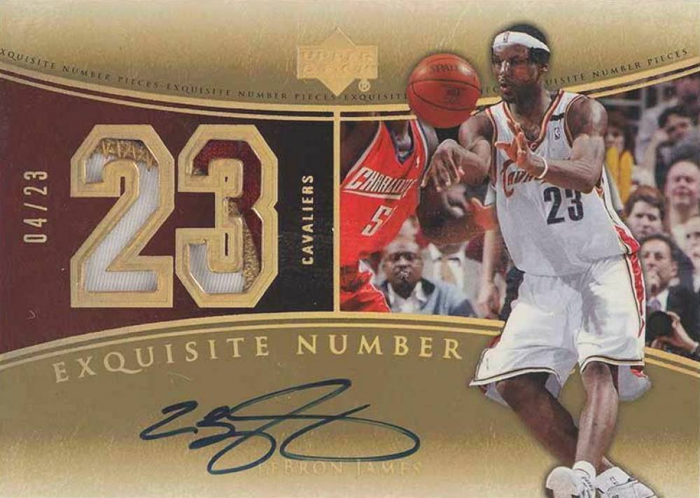 2004  Upper Deck Exquisite Collection Number Pieces Autographs LeBron James #NP-LJ Basketball Card