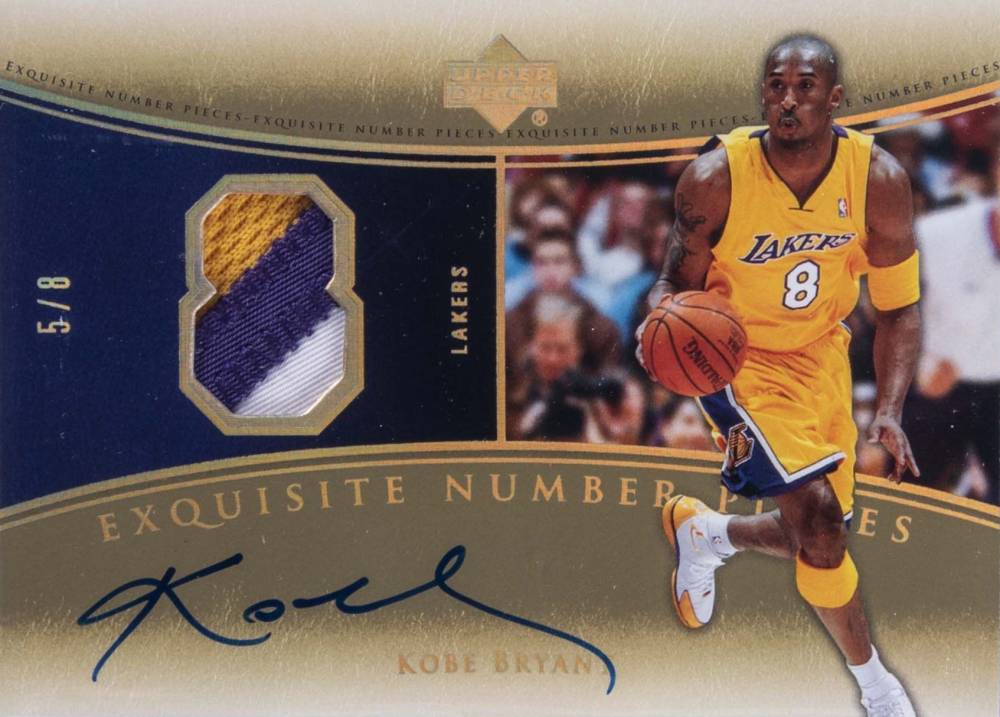 2004  Upper Deck Exquisite Collection Number Pieces Autographs Kobe Bryant #NP-KB Basketball Card