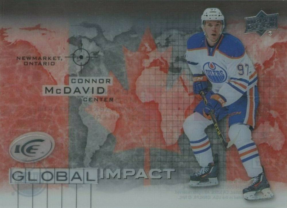 2015 Upper Deck Ice Global Impact Connor McDavid #GI-CM Hockey Card