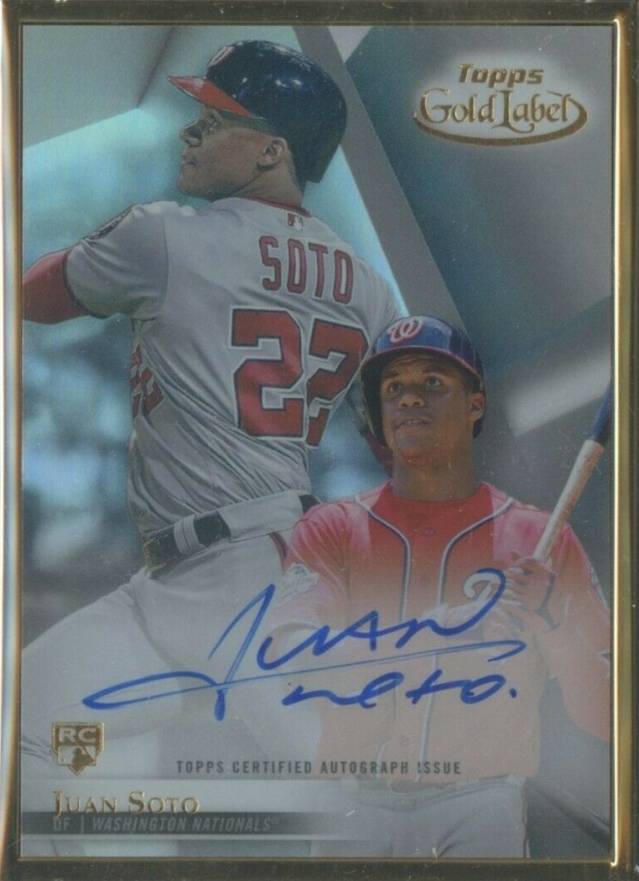 2018 Topps Gold Label Framed Autograph Juan Soto #FA-JSO Baseball Card