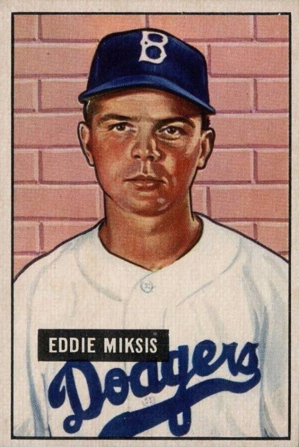 1951 Bowman Eddie Miksis #117 Baseball Card