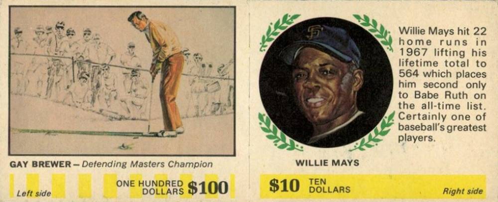 1968 American Oil Mays/Brewer # Baseball Card