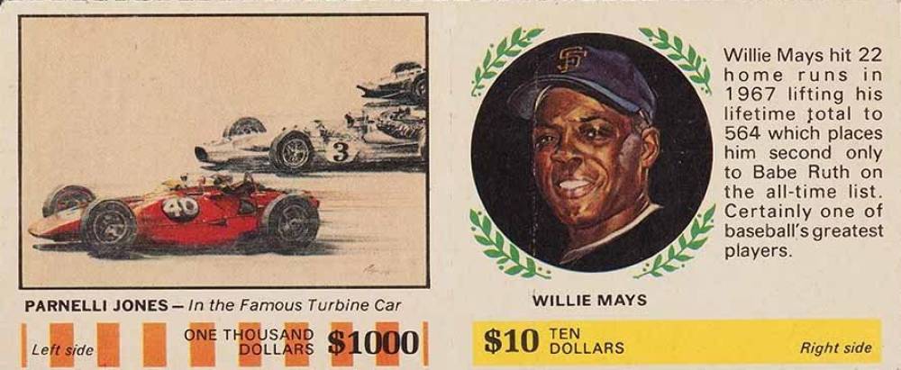 1968 American Oil Jones/Mays # Baseball Card