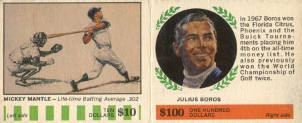 1968 American Oil Mantle/Boros # Baseball Card