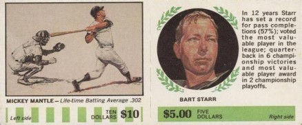 1968 American Oil Mantle/Starr # Baseball Card