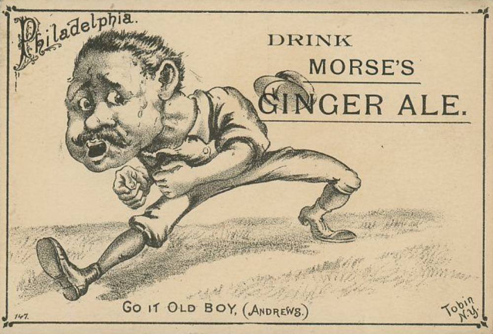 1887 Tobin Lithographs B & W Go It Old Boy # Baseball Card