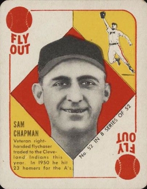 1951 Topps Blue Backs Sam Chapman #52 Baseball Card