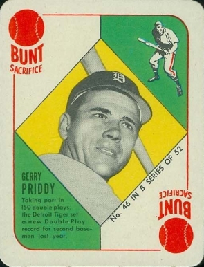1951 Topps Blue Backs Gerry Priddy #46 Baseball Card