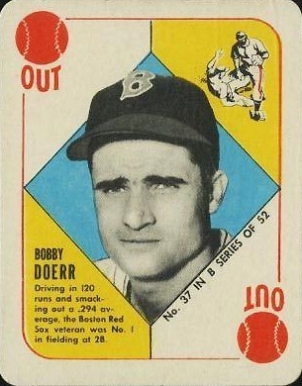 1951 Topps Blue Backs Bobby Doerr #37 Baseball Card