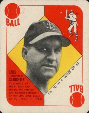 1951 Topps Blue Backs Enos Slaughter #30 Baseball Card