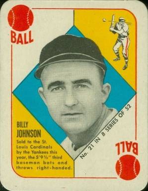 1951 Topps Blue Backs Billy Johnson #21 Baseball Card