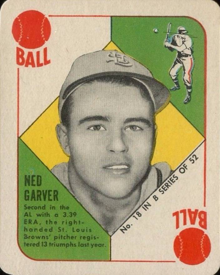 1951 Topps Blue Backs Ned Garver #18 Baseball Card