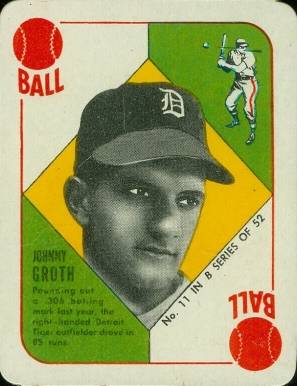 1951 Topps Blue Backs Johnny Groth #11 Baseball Card